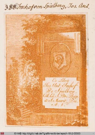 Exlibris des Jos. Ant. Imhof von Spielberg