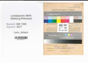 Entnazifizierung Johann Lenz , geb. 10.08.1902 (Lehrer)
