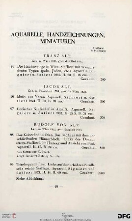 Aquarelle, Handzeichnungen, Miniaturen (Nr. 95-176)