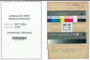 Entnazifizierung Bernhard Lendermann , geb. 26.07.1899 (Justizbeamter)