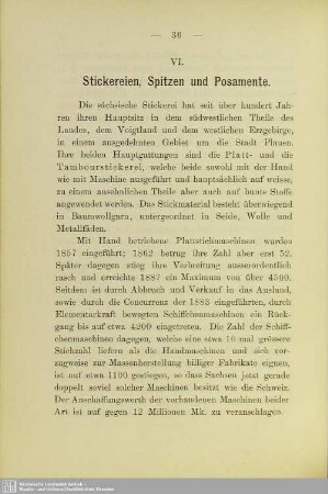VI. Stickereien, Spitzen und Posamente