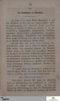 VI. Die Landvogtei in Schwaben