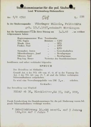 Vöhringer, Wilhelm