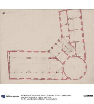 Berlin. Rathaus. Entwurf der Ecklösung mit Rundturm. Obergeschossgrundriss