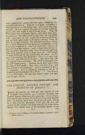 The Climate, Natural History, and Products of Jamaica.