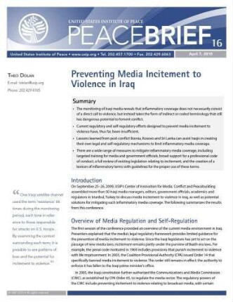 Preventing media incitement to violence in Iraq