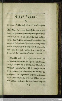 Eides-Formel für die Ober- Reise- auch Unter-Feld-Apotheker