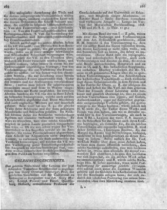 Das gelehrte Teutschland oder Lexicon der jetzt lebenden Teutschen Schriftsteller - angefangen von Georg Christoph Hamberger, Prof. der gelehrten Geschichte auf der Universität zu Göttingen - fortgesetzt von Joh. Georg Meusel, Königl. Preuss. und Fürstl. Quedlinburg. Hofrath, ordentlichem Professor der Geschichtkunde auf der Universität zu Erlangen, und Mitgliede einiger Akademien. - Zehnter Band - fünfte durchaus vermehrte und verbesserte Ausgabe - Lemgo im Verlage der Meyerschen Buchhandlung. 1803. VllI und 860 S. 8.