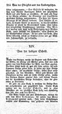 XIV. Von der heiligen Schrift