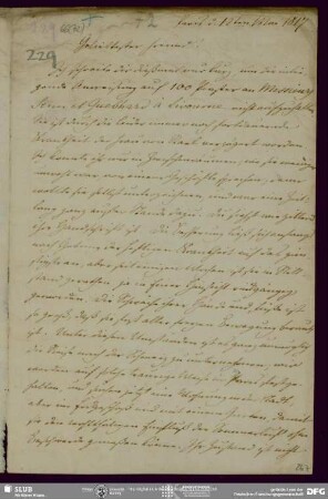 Eigenh. Brief von August Wilhelm von Schlegel an Christian Friedrich Tieck, Paris, 12.05.1817
