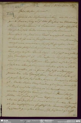 Eigenh. Brief von August Wilhelm von Schlegel an Christian Friedrich Tieck, Paris, 12.05.1817