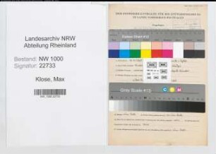 Entnazifizierung Max Klose, geb. 17.11.1895 (Schulrektor)