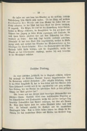 Sechster Vortrag.