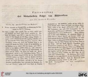 Fortsetzung der historischen Folge von Bildwerken aus der dritten Periode