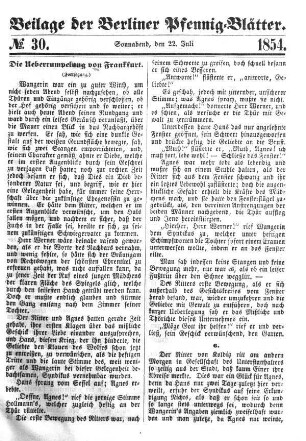 Beilage: No. 30, Sonnabend, den 22. Juli