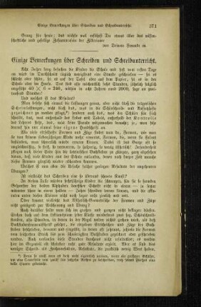 Einige Bemerkungen über Schreiben und Schreibunterricht