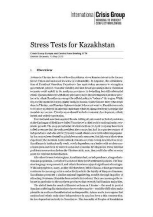 Stress Tests for Kazakhstan