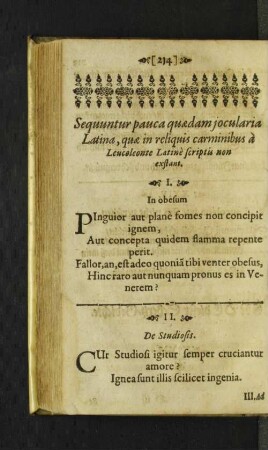 Sequuntur pauca quaedam jocularia Latina, ...