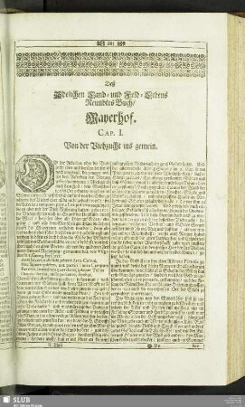 Deß Adelichen Land- und Feld-Lebens Neundtes Buch, Mayerhof