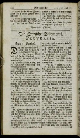 Die Sprüche Salomonis. Proverbia.