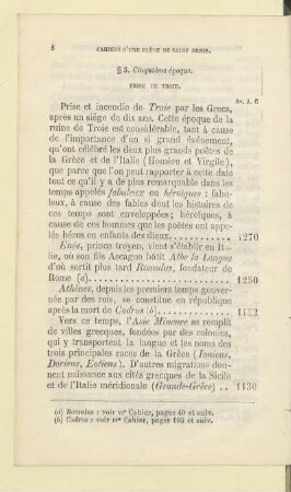§ 5. Cinquième époque Prise de Troie