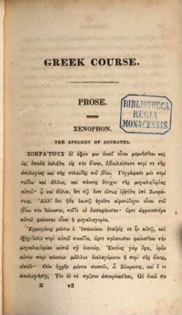 Greek course, comprising extracts calculated to lead the student progressively, to a classical knowledge of the Greek language ; with notes and illustrations, and references to his translation of Burnouf's Greek grammar, [2]. Major extracts