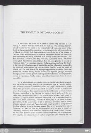 The Family In Ottoman Society
