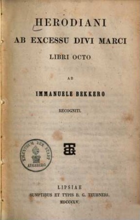 Herodiani ab excessu divi Marci libri octo