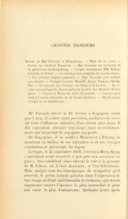 Chapitre troisième. Retour de Mgr. Forcade à Hong-Kong. - ...
