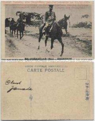 Belagerung von Tsingtau von 1914, Oberst Yamada auf dem Weg zur Parlamentärbesprechung in Hsiwutschiatsun am 13.10.1914 über Abtransport von Flüchtlingen aus Tsingtau