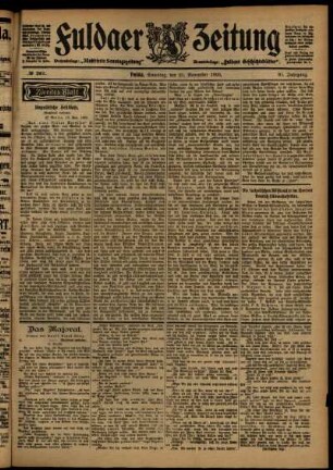 Zweite Ausgabe vom Samstag, den 21. November 1903.