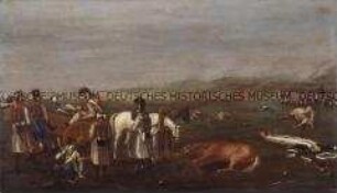 Der Abend nach der Schlacht von Hanau am 30. und 31. Oktober 1813