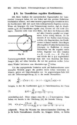 § 6. Im Unendlichen reguläre Koeffizienten.