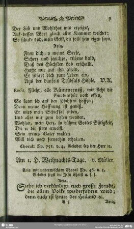 Am 1. H. Weihnachts-Tage