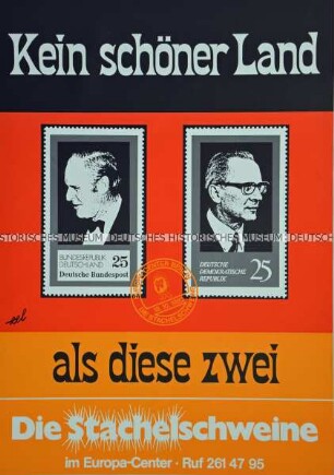 Plakat des Berliner Literarischen Kabaretts "Die Stachelschweine"