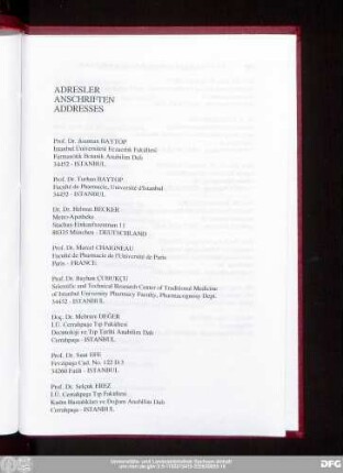Adresler Anschriften Addresses