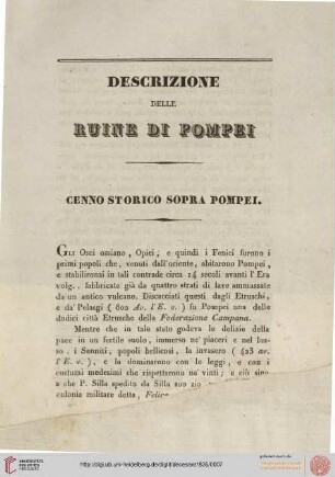Descrizione delle ruine di Pompei
