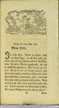 Berlin, den 9ten May 1746