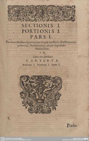 Sectionis I. Portionis I.