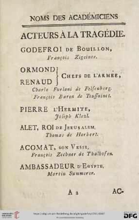 Noms des Académiciens
