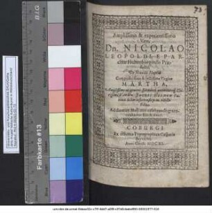 Amplissimo & experientissimo Viro, Dn. Nicolao Leopoldi, Eparchiae Heltenburgensis Praefecto, De secundis Nuptiis Cum ... Virgine Martha ... Dn. Jacobi Helden Patricii Schwinfurtensis p.m. relicta Filia Ad diem 28. Maii 1611. celebrandis gratulabantur Filii & Amici