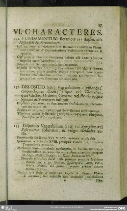 VI. Characteres