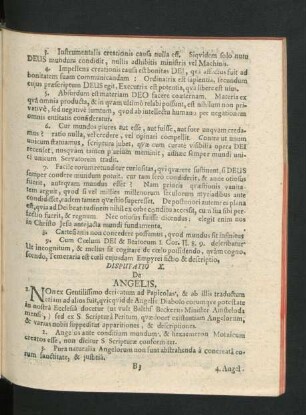 Disputatio X. De Angelis.