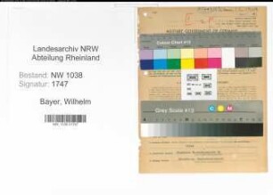Entnazifizierung Wilhelm Bayer , geb. 02.05.1900 (Baecker)