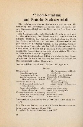 38-39, NSD-Studentenbund und Deutsche Studentenschaft
