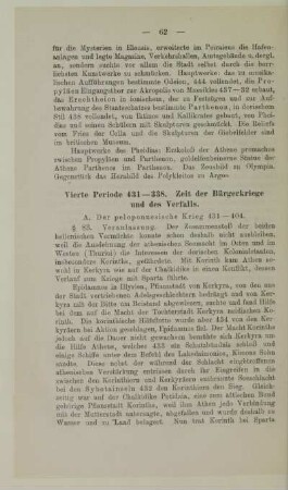 Vierte Periode 431-338. Zeit der Bürgerkriege und des Verfalls