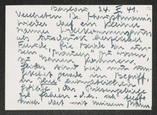 Brief von Elfriede Grundmann an Gerhart Hauptmann