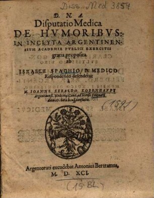 Disputatio Medica De Hvmoribvs
