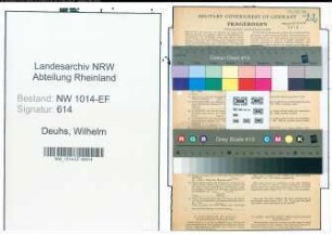 Entnazifizierung Wilhelm Deuhs , geb. 31.07.1909 (Kaufmaennischer Angestellter)