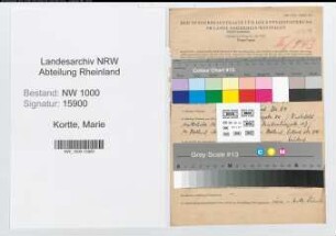 Entnazifizierung Marie Kortte, geb. 16.05.1910 (Sekretaerin)